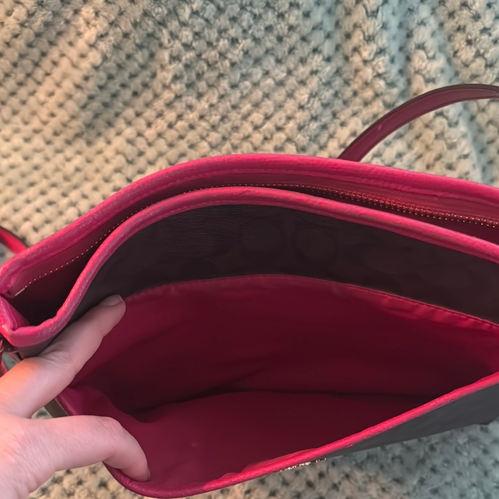 Coach Brown and Pink Crossbody Bag with Signature Design - Picture 7 of 8